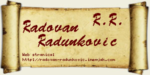 Radovan Radunković vizit kartica